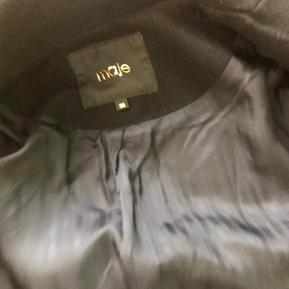 Maje Dark Blue Blazer/coat with burgundy lapel - Picture 16 of 16